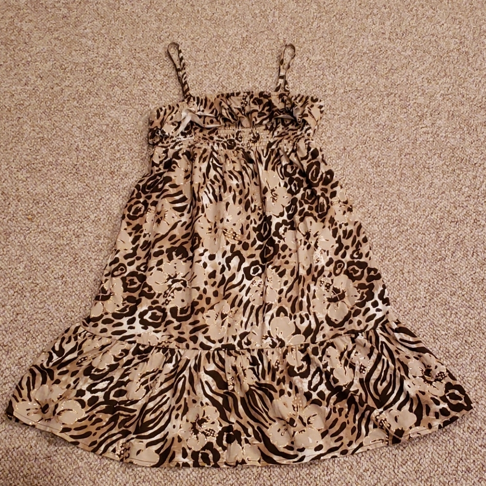 Justice floral leopard print sun dress